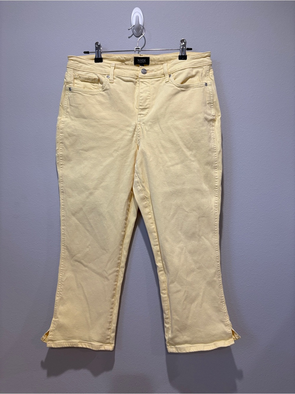 NYDJ Butter Yellow Cropped Capri Jeans size 10